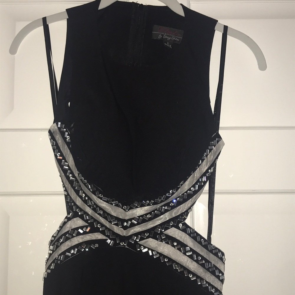 Black rhinestone formal dress